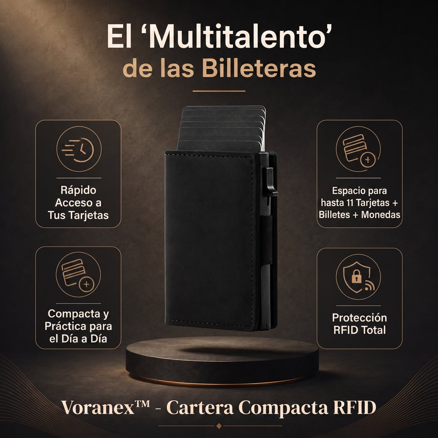 Voranex™ - Cartera Anti-Clonación RFID