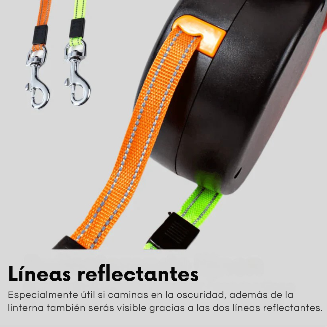 PawControl Leash – Correa Doble con Luz LED