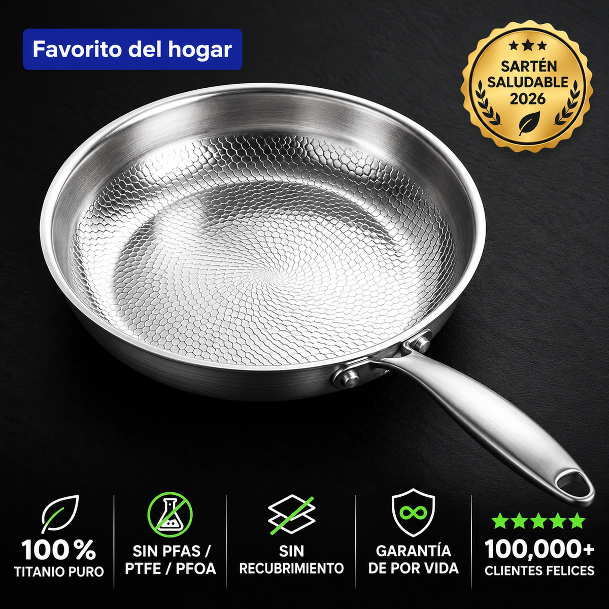 Voranex™ – Sartén de Titanio Puro sin PFAS