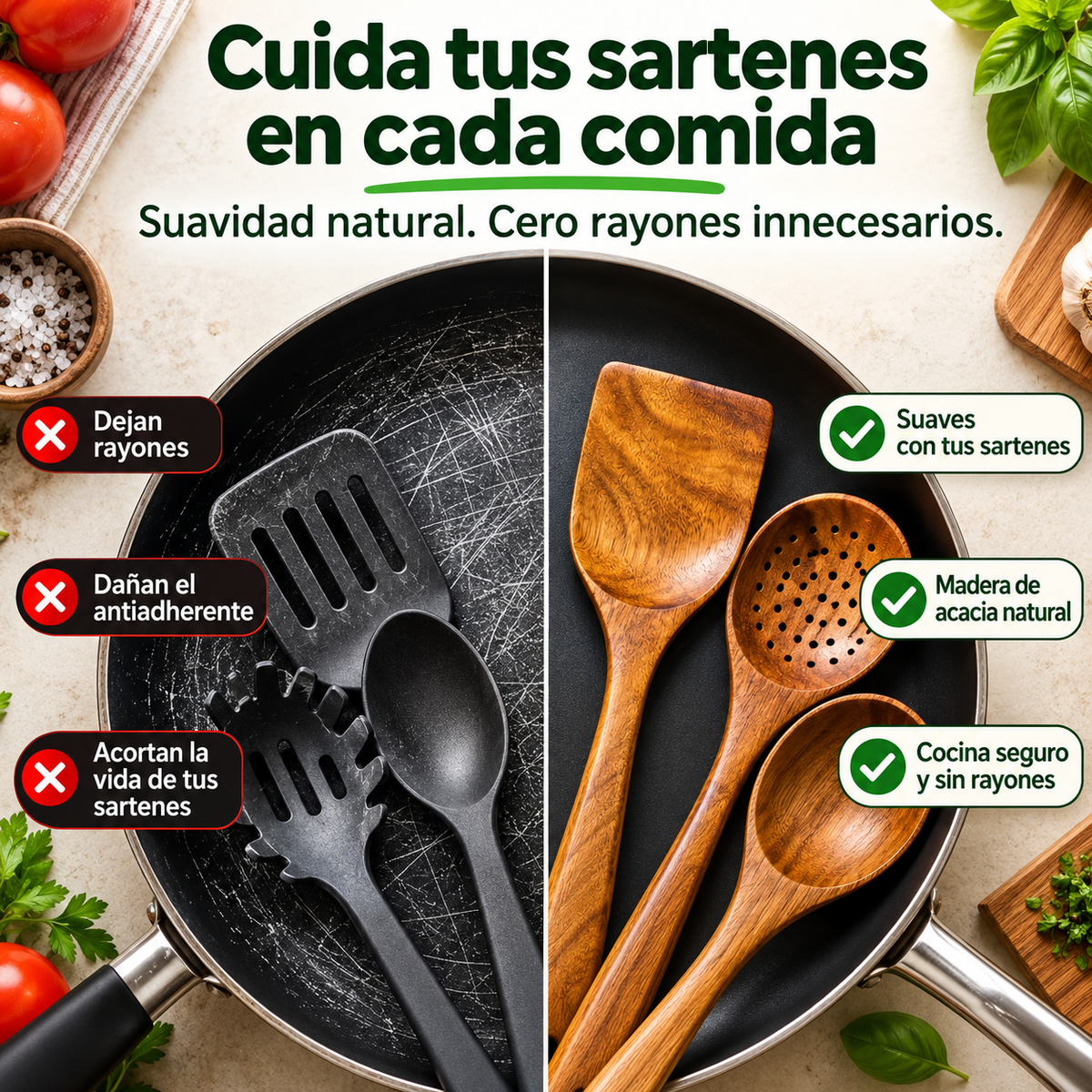 Voranex™ - Set de Utensilios de Acacia