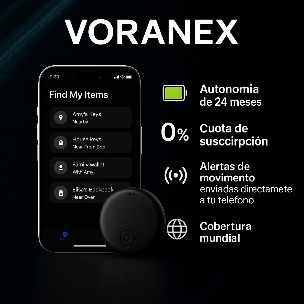 Voranex™ - Rastreador GPS preciso sin suscripción (Android/Apple)