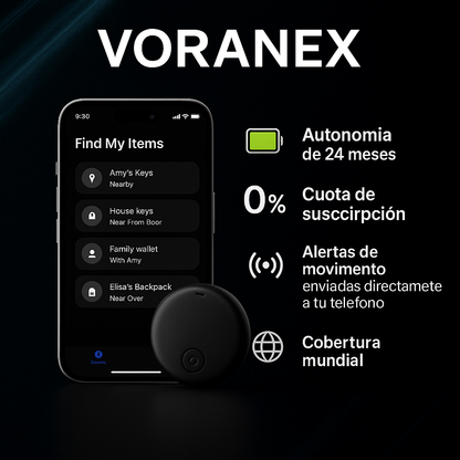 Voranex™ - Rastreador GPS preciso sin suscripción (Android/Apple)