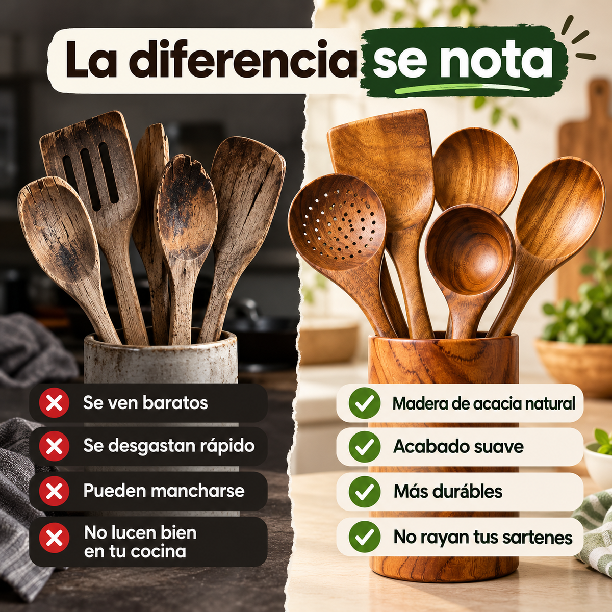Voranex™ - Set de Utensilios de Acacia