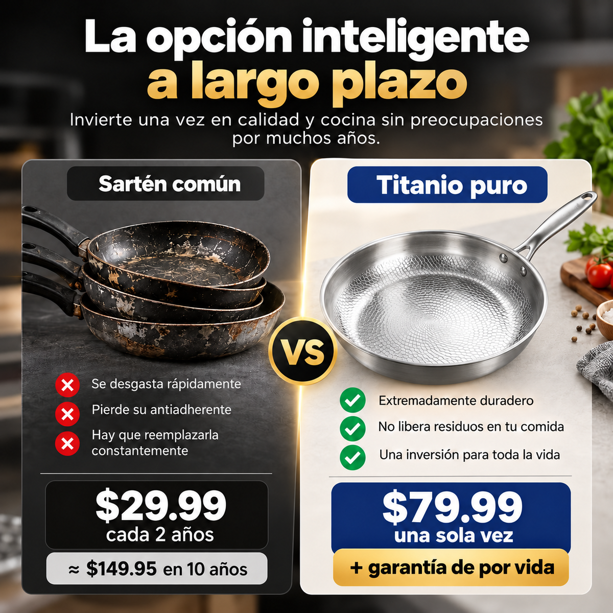 Voranex™ – Sartén de Titanio Puro sin PFAS
